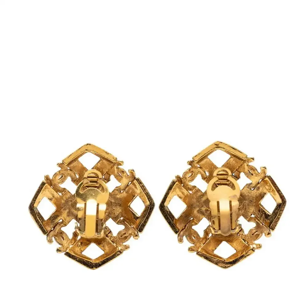 Chanel Cc Logo Clip-On Earrings Metal #256793C67B